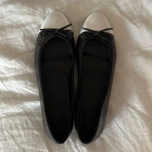 H&M Cap Toe Black White Ballet Flats Size 8